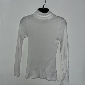 White long-sleeved turtleneck